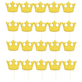 Maxbell 20 Pieces Glitter Crown Cake Topper Birthday Party Cake Decor gold