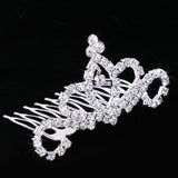 Maxbell Princess Crown Tiara Crystal Hair Comb Wedding Bride Girls Hair Accessory #1