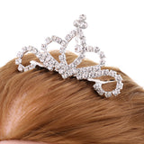 Maxbell Princess Crown Tiara Crystal Hair Comb Wedding Bride Girls Hair Accessory #1