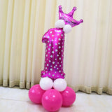 Maxbell All Numbers Crown Balloons Column Set Happy Birthday Arch Garland Number 1