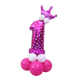 Maxbell All Numbers Crown Balloons Column Set Happy Birthday Arch Garland Number 1