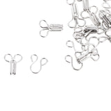 Maxbell Set of 50 Hook Eyes Underwear Clasp Fasteners Sewing On Buckle  Silver