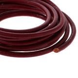 Maxbell 2 Meter 4mm Real Round Leather Cord Jewelry Beading Making String Red Coffee