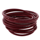 Maxbell 2 Meter 4mm Real Round Leather Cord Jewelry Beading Making String Red Coffee