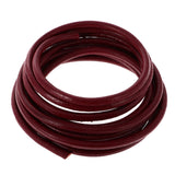 Maxbell 2 Meter 4mm Real Round Leather Cord Jewelry Beading Making String Red Coffee