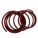 Maxbell 2 Meter 4mm Real Round Leather Cord Jewelry Beading Making String Red Coffee