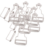 Maxbell Set of 6 Dungaree Fasteners Clip/Brace Buckles for Suspenders 2.7cm Silver