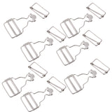 Maxbell Set of 6 Dungaree Fasteners Clip/Brace Buckles for Suspenders 2.7cm Silver