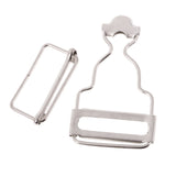 Maxbell Set of 6 Dungaree Fasteners Clip/Brace Buckles for Suspenders 2.7cm Silver