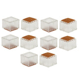 Maxbell 10 Pieces Chair Leg Caps Silicone Table Covers Pads Square 30-35mm