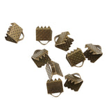 Maxbell 100 Pieces Clasps Clamps Fasteners End for Jewelry Making 6mm Bronze