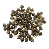 Maxbell 100 Pieces Clasps Clamps Fasteners End for Jewelry Making 6mm Bronze