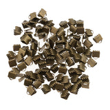 Maxbell 100 Pieces Clasps Clamps Fasteners End for Jewelry Making 6mm Bronze