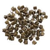 Maxbell 100 Pieces Clasps Clamps Fasteners End for Jewelry Making 6mm Bronze