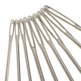 Maxbell 9pcs Large-eye Blunt Stitching Needles Hand Sewing Knitting Needles  Sliver