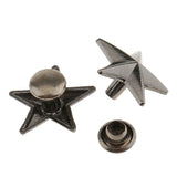 Maxbell 20 Pieces Star Rivets Studs Spikes for Leather Bag Shoes Craft 13mm Gray