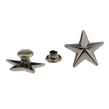 Maxbell 20 Pieces Star Rivets Studs Spikes for Leather Bag Shoes Craft 13mm Gray