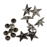 Maxbell 20 Pieces Star Rivets Studs Spikes for Leather Bag Shoes Craft 13mm Gray