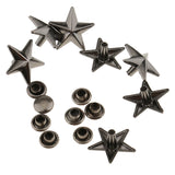 Maxbell 20 Pieces Star Rivets Studs Spikes for Leather Bag Shoes Craft 13mm Gray