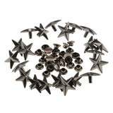 Maxbell 20 Pieces Star Rivets Studs Spikes for Leather Bag Shoes Craft 13mm Gray