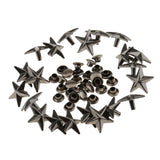 Maxbell 20 Pieces Star Rivets Studs Spikes for Leather Bag Shoes Craft 13mm Gray