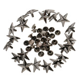 Maxbell 20 Pieces Star Rivets Studs Spikes for Leather Bag Shoes Craft 13mm Gray