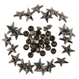 Maxbell 20 Pieces Star Rivets Studs Spikes for Leather Bag Shoes Craft 13mm Gray