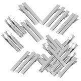 Maxbell 50pcs Assorted Size Flat Single Prong Metal Alligator Hair Clips 46mm