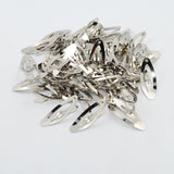Maxbell 50pcs Rounded Snap Clip Oval Silver Metal Hair Bow Click Barrette DIY 3.7cm