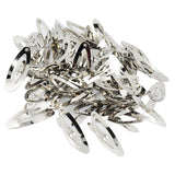 Maxbell 50pcs Rounded Snap Clip Oval Silver Metal Hair Bow Click Barrette DIY 3.7cm