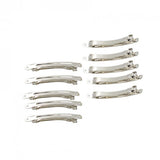 Maxbell 10pcs Silver French Style Hair Clips Hair Grip Barrettes Bows DIY Craft 8cm