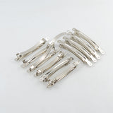 Maxbell 10pcs Silver French Style Hair Clips Hair Grip Barrettes Bows DIY Craft 8cm