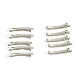 Maxbell 10pcs Silver French Style Hair Clips Hair Grip Barrettes Bows DIY Craft 8cm
