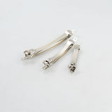 Maxbell 10pcs Silver French Style Hair Clips Hair Grip Barrettes Bows DIY Craft 8cm