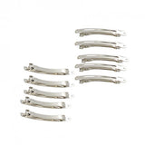 Maxbell 10pcs Silver French Style Hair Clips Hair Grip Barrettes Bows DIY Craft 8cm