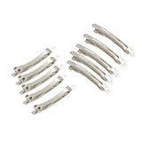 Maxbell 10pcs Silver French Style Hair Clips Hair Grip Barrettes Bows DIY Craft 6cm