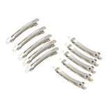 Maxbell 10pcs Silver French Style Hair Clips Hair Grip Barrettes Bows DIY Craft 6cm