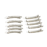 Maxbell 10pcs Silver French Style Hair Clips Hair Grip Barrettes Bows DIY Craft 6cm
