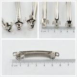 Maxbell 10pcs Silver French Style Hair Clips Hair Grip Barrettes Bows DIY Craft 6cm