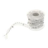 Maxbell 10m DIY Applique Sheer Mesh Beaded Lace Trim Ribbon 20 mm for Decor Silver