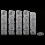 Maxbell 100pcs Clear Round Plastic Coin Capsules Container Storage Holder Case 22mm