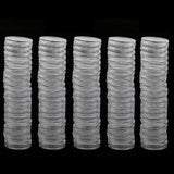 Maxbell 100pcs Clear Round Plastic Coin Capsules Container Storage Holder Case 22mm