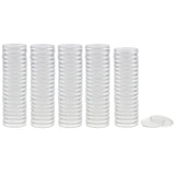 Maxbell 100pcs Clear Round Plastic Coin Capsules Container Storage Holder Case 30mm