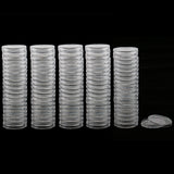 Maxbell 100pcs Clear Round Plastic Coin Capsules Container Storage Holder Case 30mm