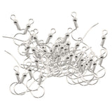 Maxbell 25 Pairs Ball & Coil Earring Hook Fish Hook Ear Wire DIY Accs silver
