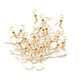 Maxbell 25 Pairs Ball & Coil Earring Hook Fish Hook Ear Wire DIY Accs gold