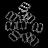 Maxbell 100 Pieces Plastic Bra Lingerie Strap Clips Hook Slider Buckle 8mm Clear