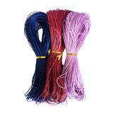 Maxbell 3 Pieces 80 Meters Cotton Waxed Cord 1mm Dark blue+Dark red+Purple