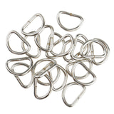 Maxbell 100 Pieces Alloy DIY D Dee Rings for Webbing Strapping 10x6x1.5mm White