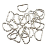 Maxbell 100 Pieces Alloy DIY D Dee Rings for Webbing Strapping 10x6x1.5mm White